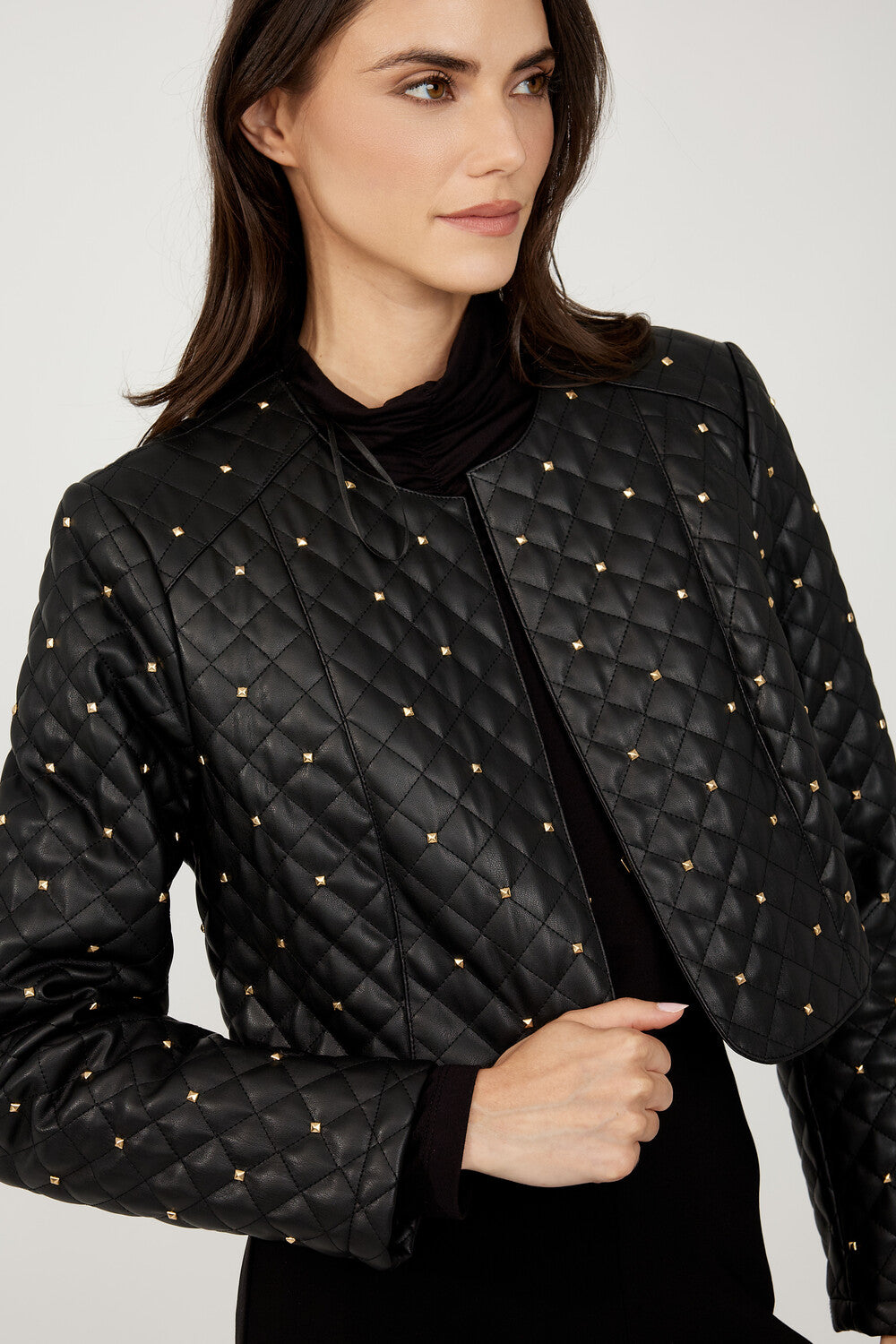 Veste en cuir ouverte