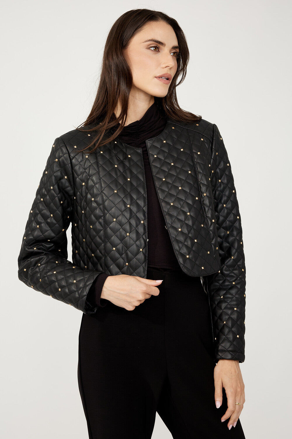Veste en cuir ouverte