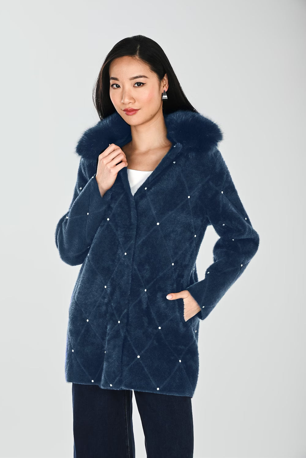 Manteau hiver col fourrure