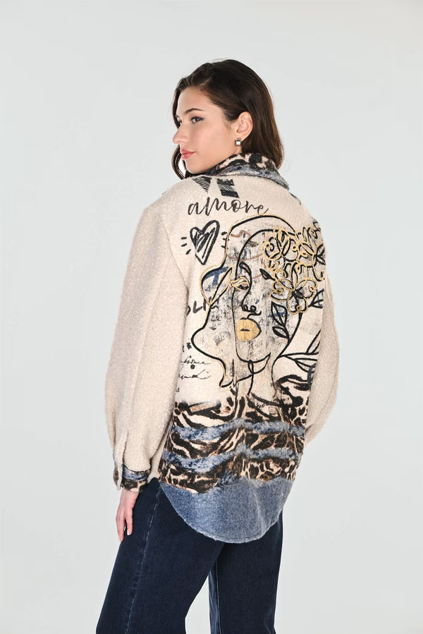 Animal print blazer