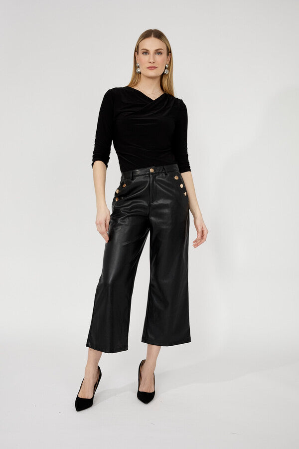 Pantalon large taille haute