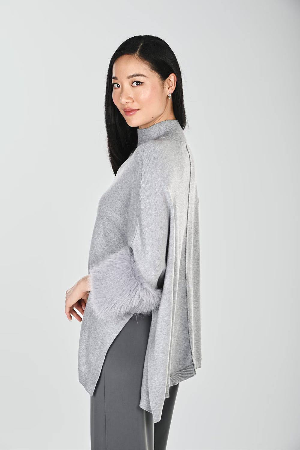Pull fourrure synthétique, manches longues