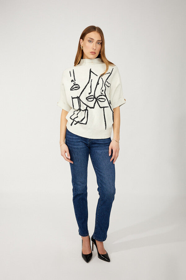 Artistic turtleneck sweater