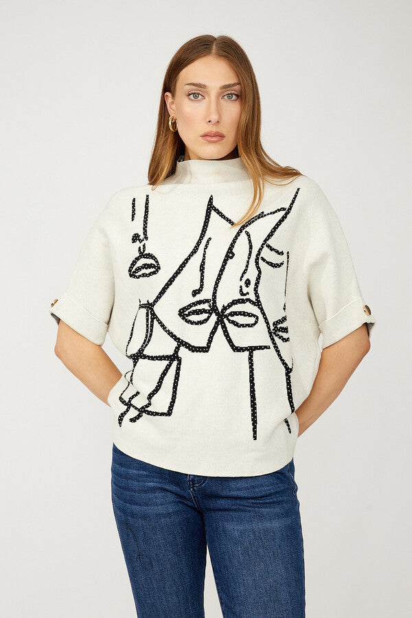 Artistic turtleneck sweater