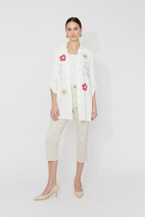 Chemise florale manches longues