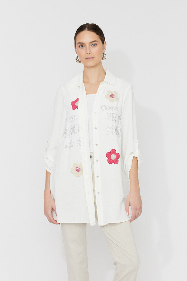 Chemise florale manches longues