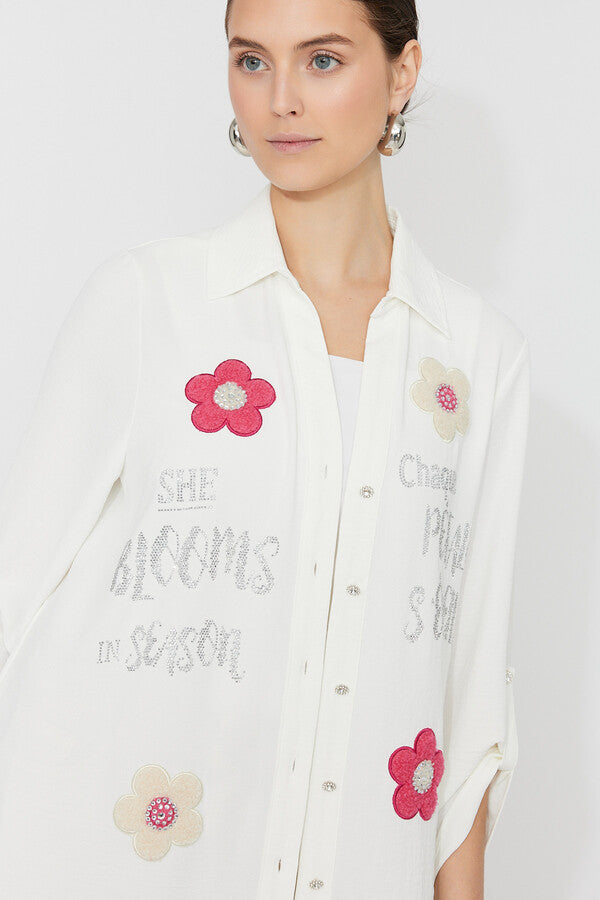 Chemise florale manches longues