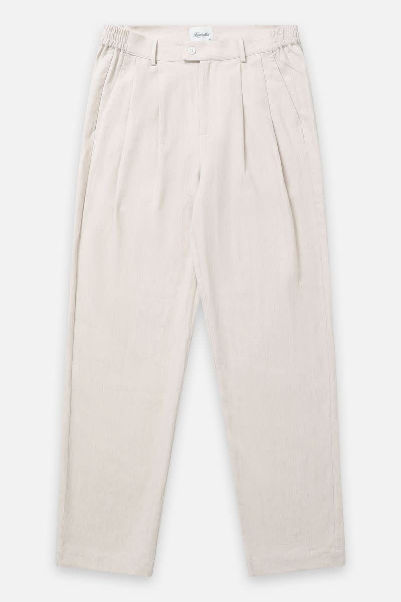 Pantalon en lin à double pli pour homme