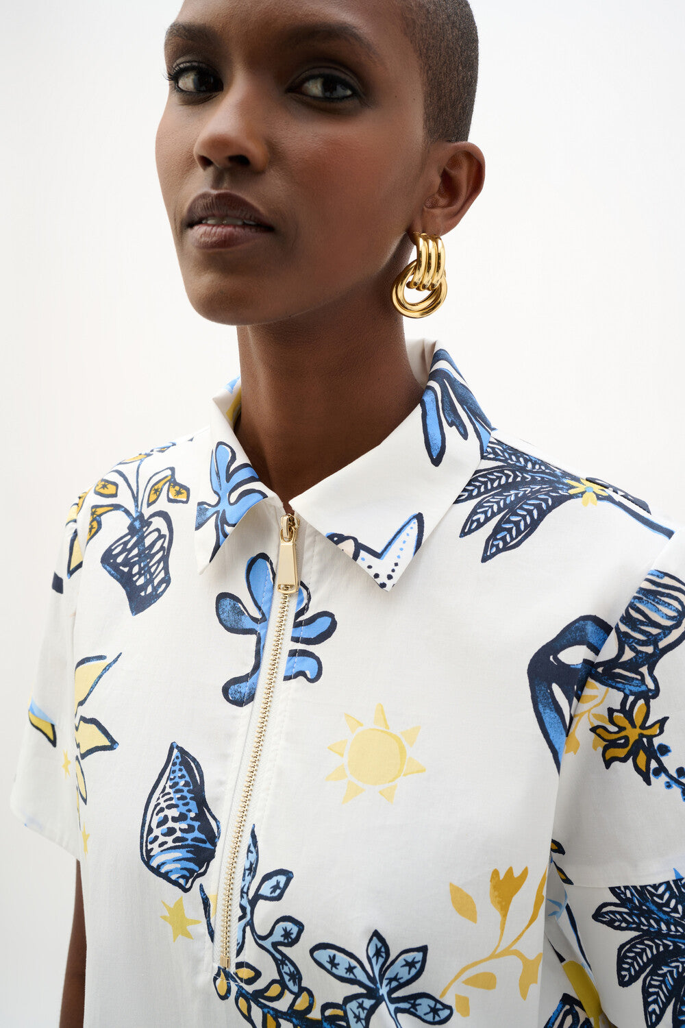 Robe chemise florale décontractée