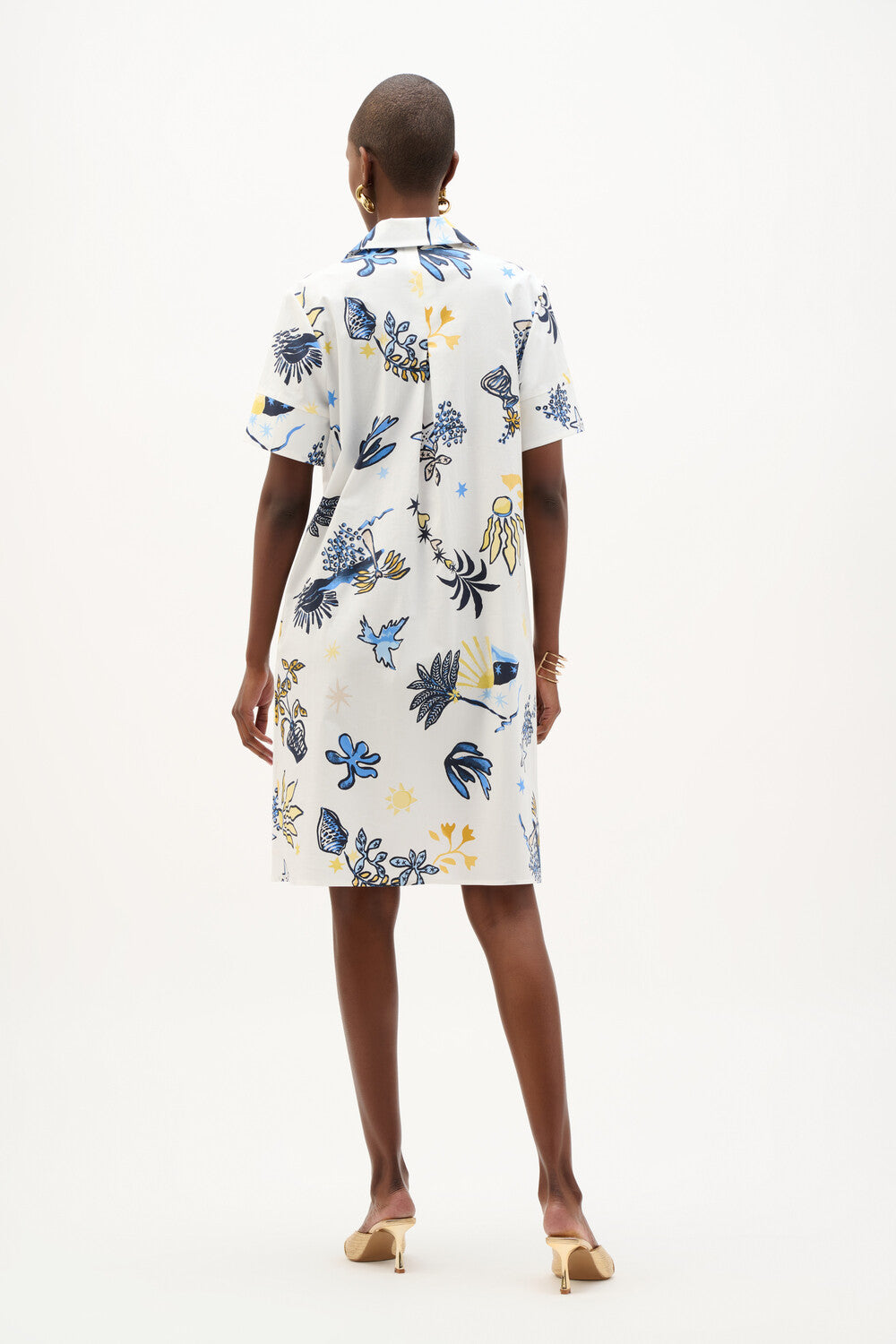 Robe chemise florale décontractée