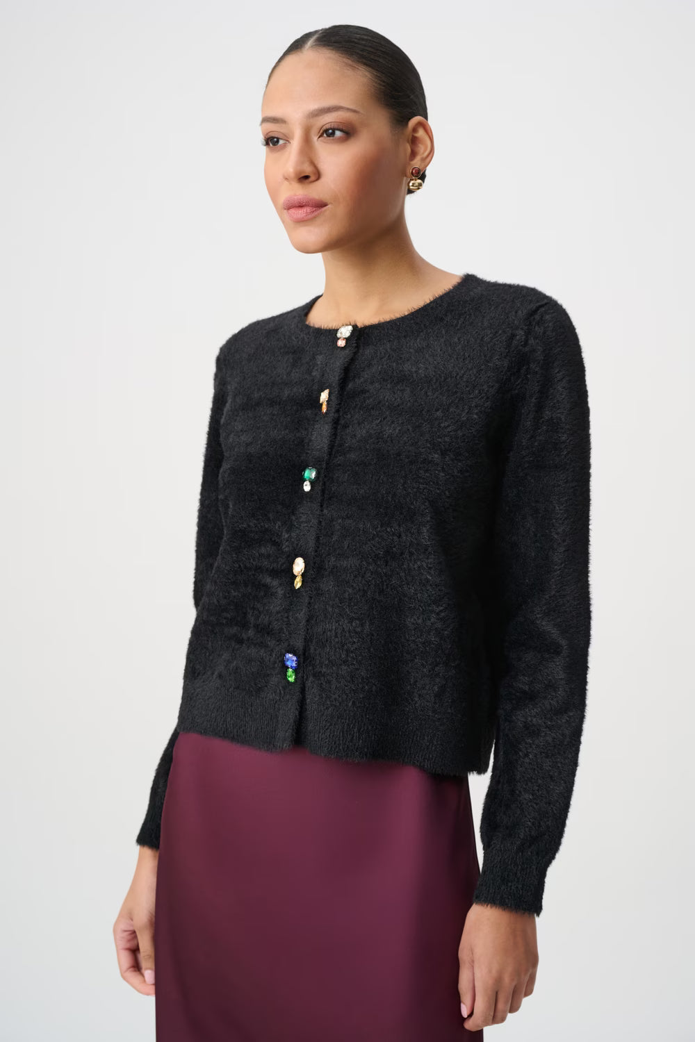 Cardigan décontracté col rond