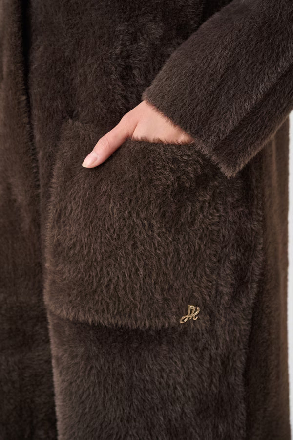 Manteau à col en fourrure