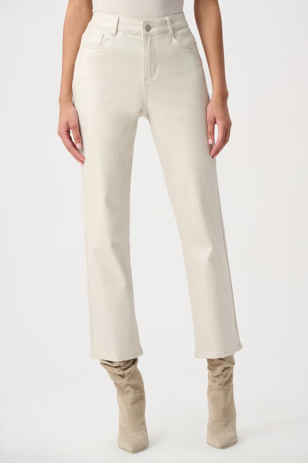 Pantalon slim taille moyenne