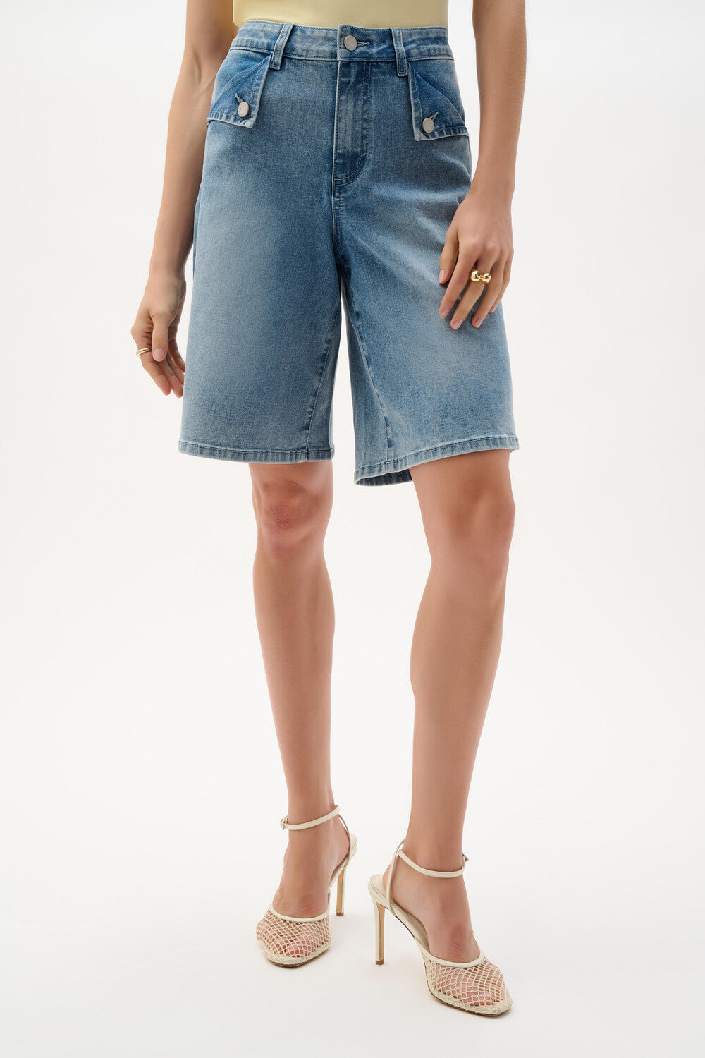 Shorts taille haute longueur genou