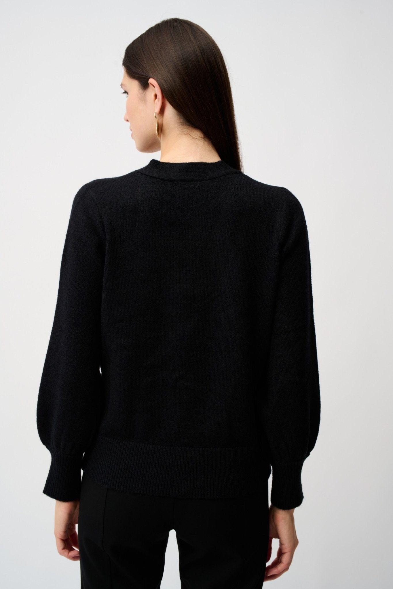 Blouse col en v à manches bouffantes