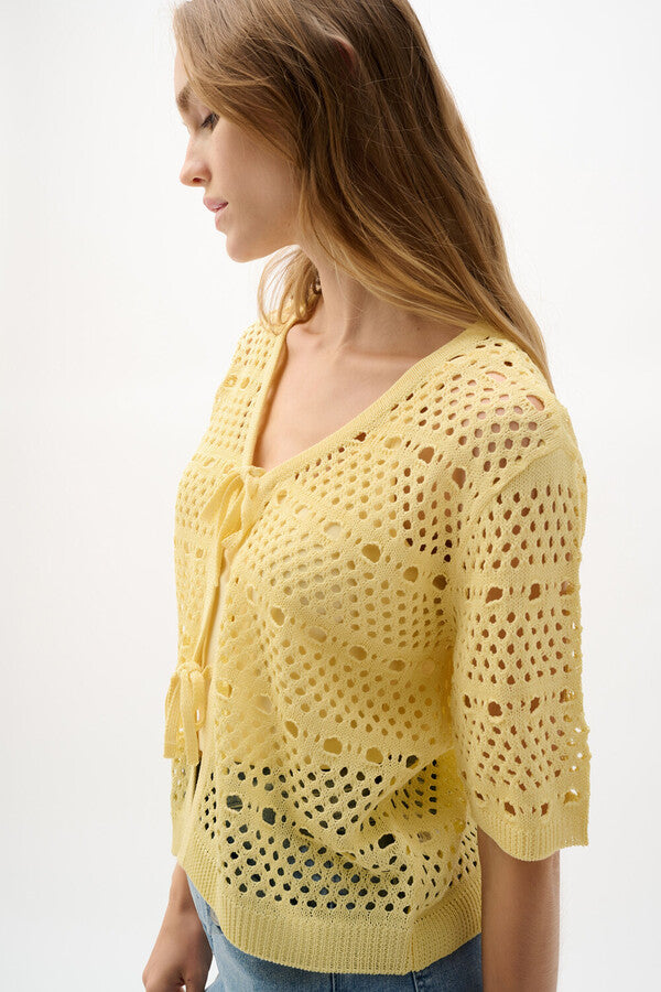 Cardigan en maille ouverte