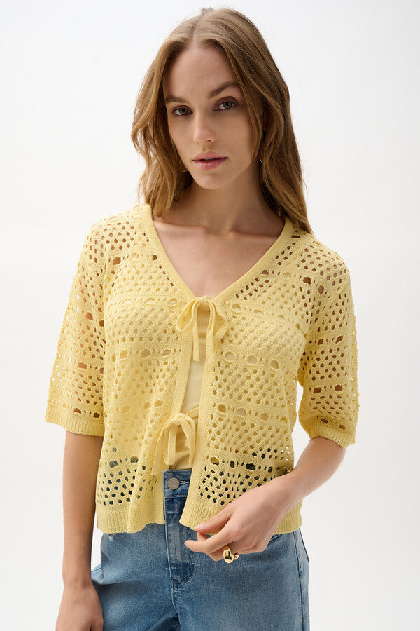 Cardigan en maille ouverte