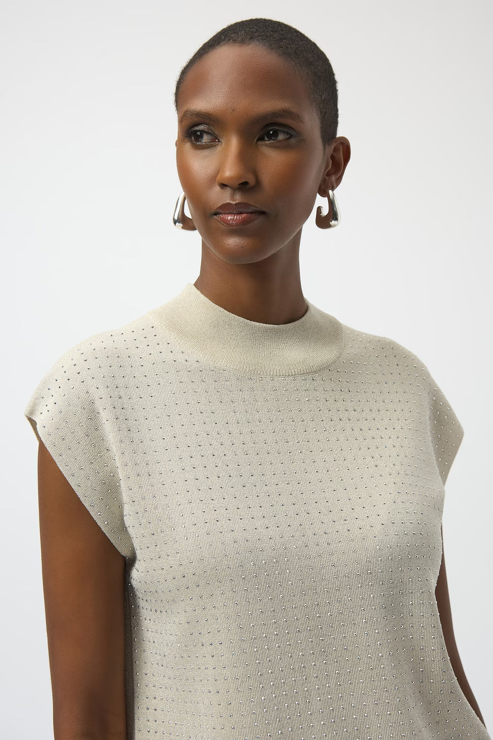 Jewel-embellished high-neck sweater
