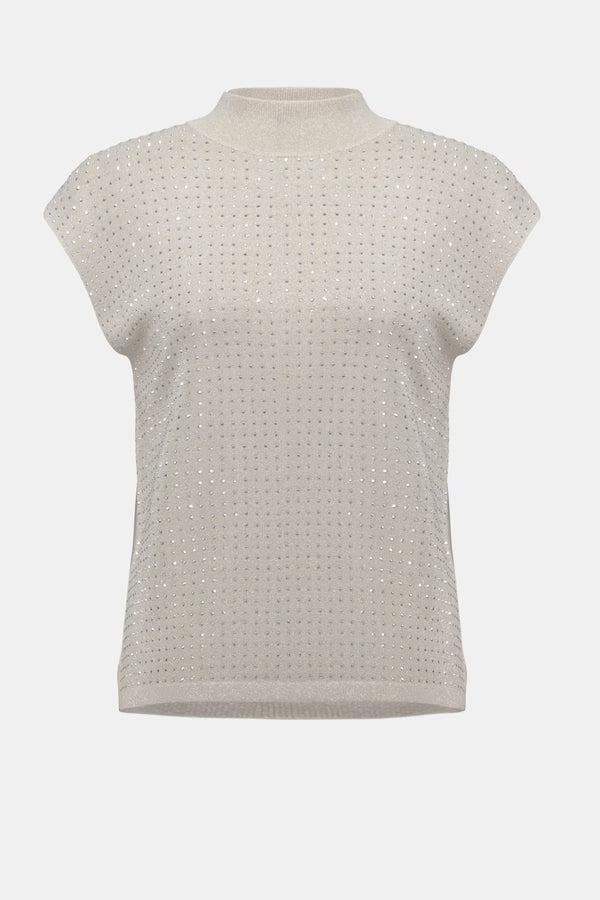 Jewel-embellished high-neck sweater