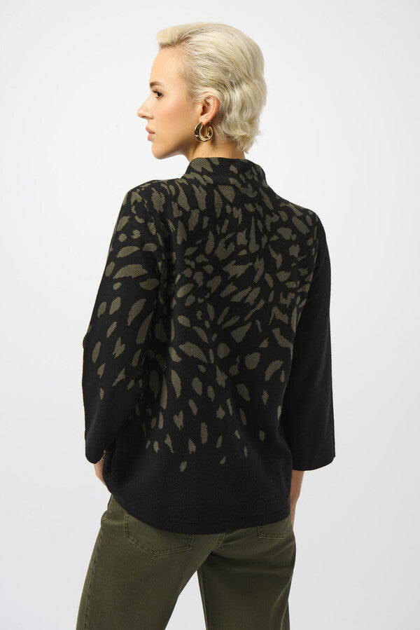 Pull col montant imprimé animal