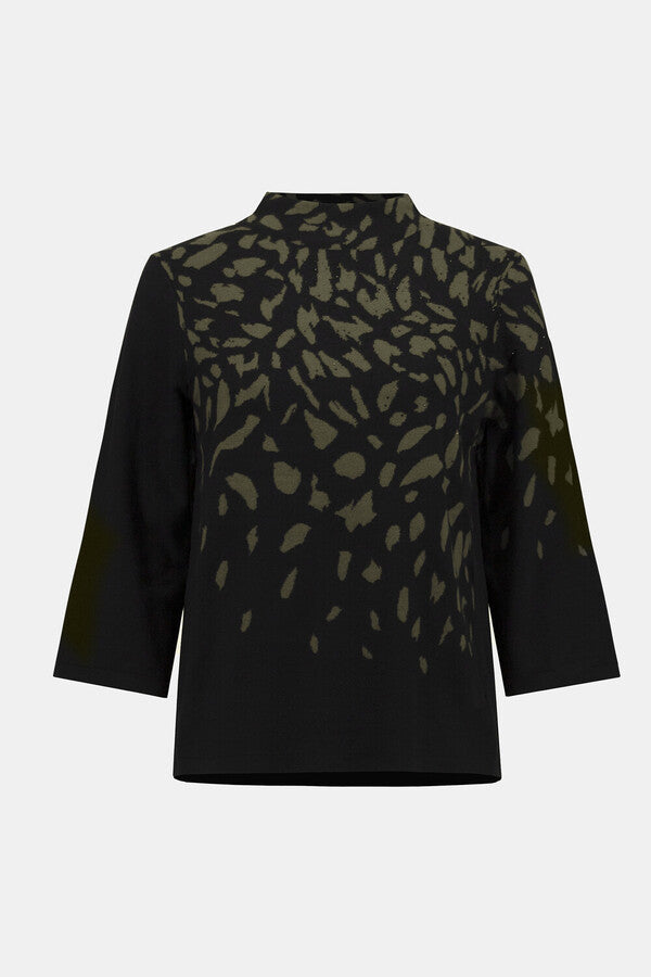 Pull col montant imprimé animal