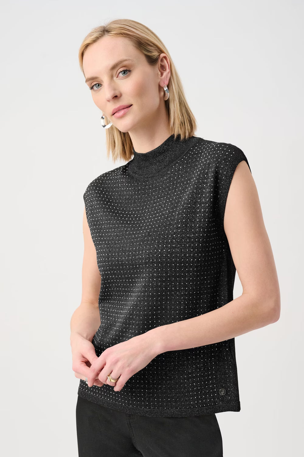 Jewel-embellished high-neck sweater