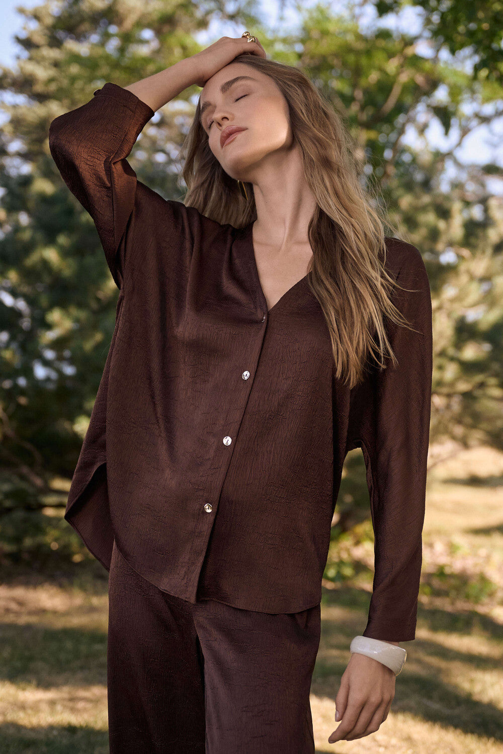 Chemise décontractée col v