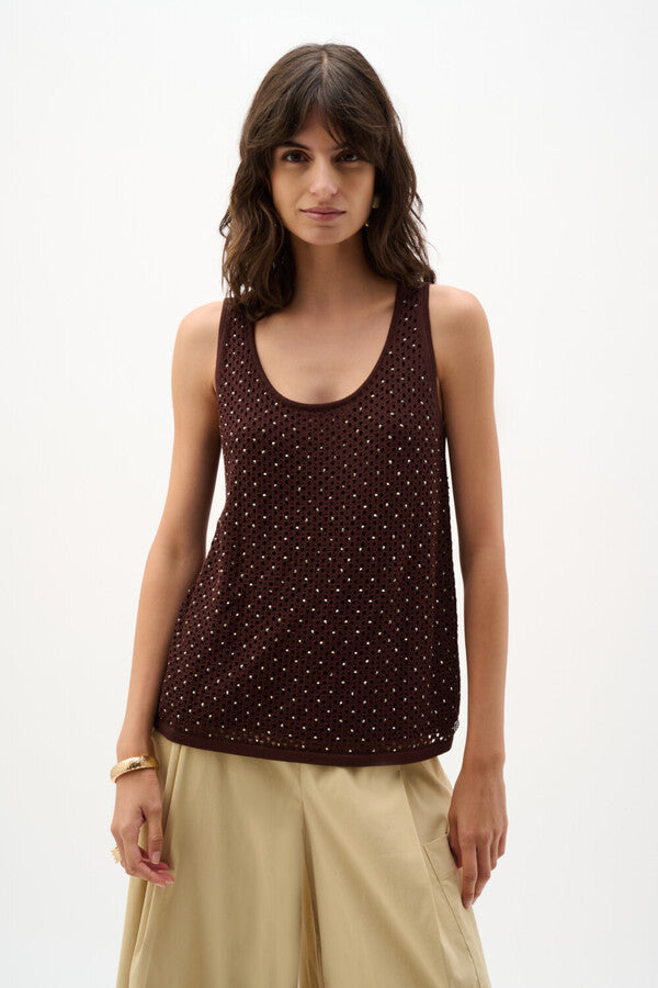 Camisole en tricot ornée