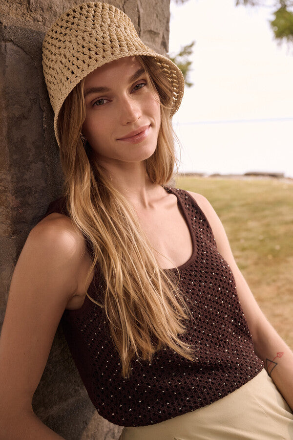 Camisole en tricot ornée
