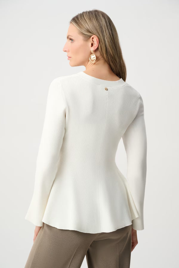 Button-front peplum blouse